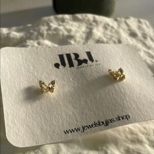 Gold Butterfly Stud Earrings